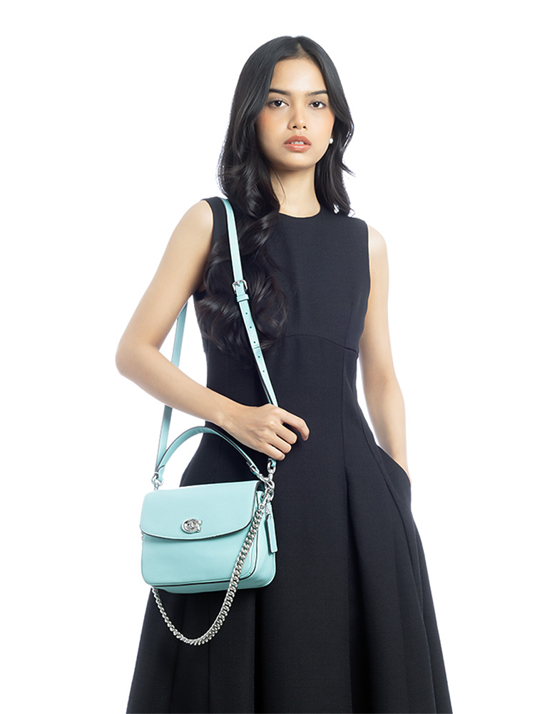 88346 Cassie Leather 19 Crossbody Faded Blue