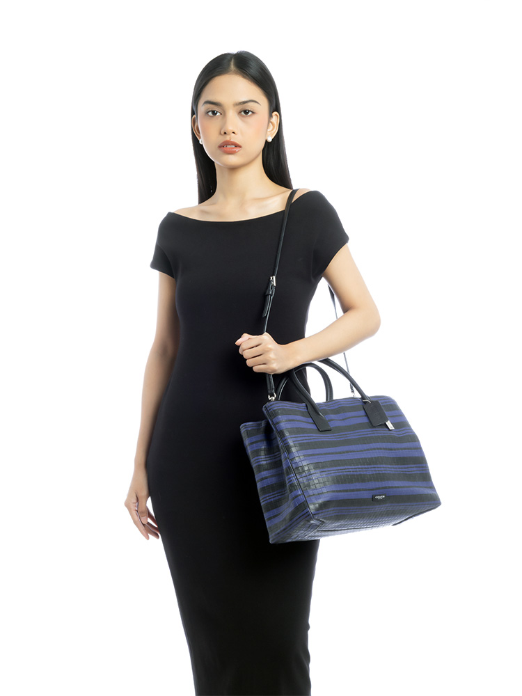 30181 Restored Bleecker Studio Tote Purple Black