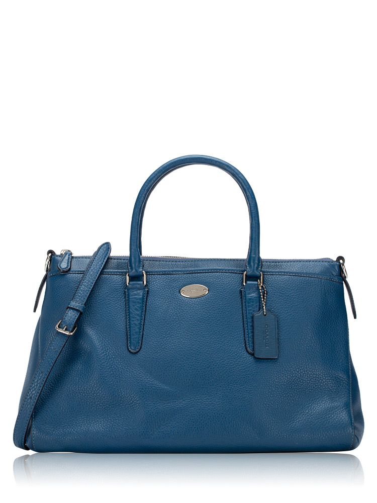 Coach F35185 Morgan Pebble Leather Satchel Slate - Satchels Used