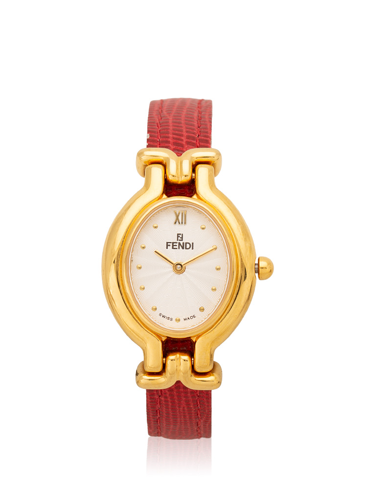 Fendi Vintage 640L Leather Watch Red - Watches Used 100% Original