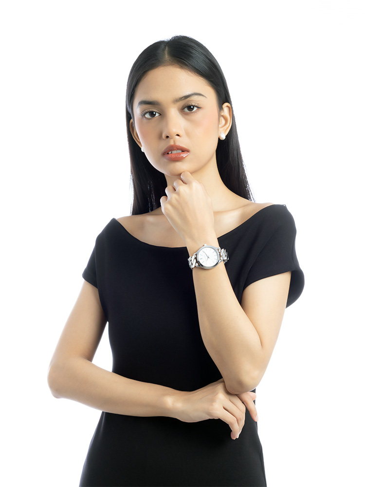 MK7474 Slim Runway Chain Link Watch Silver