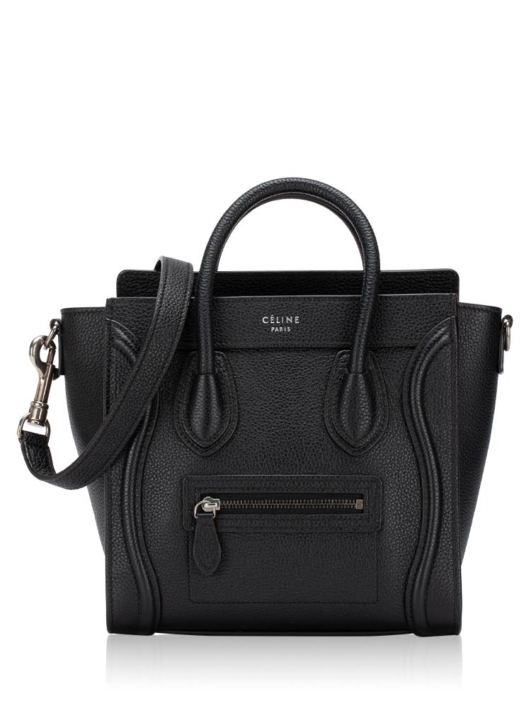 Drummed Calfskin Nano Luggage Black