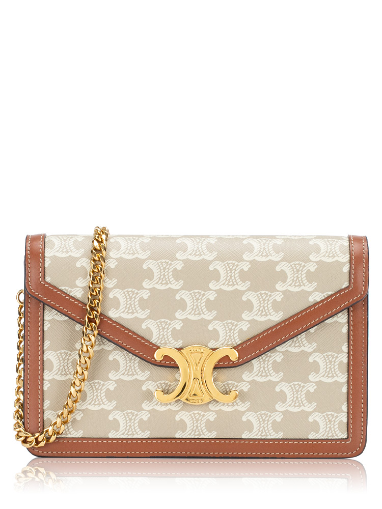 Canvas Triomphe Margo Wallet on Chain Greige