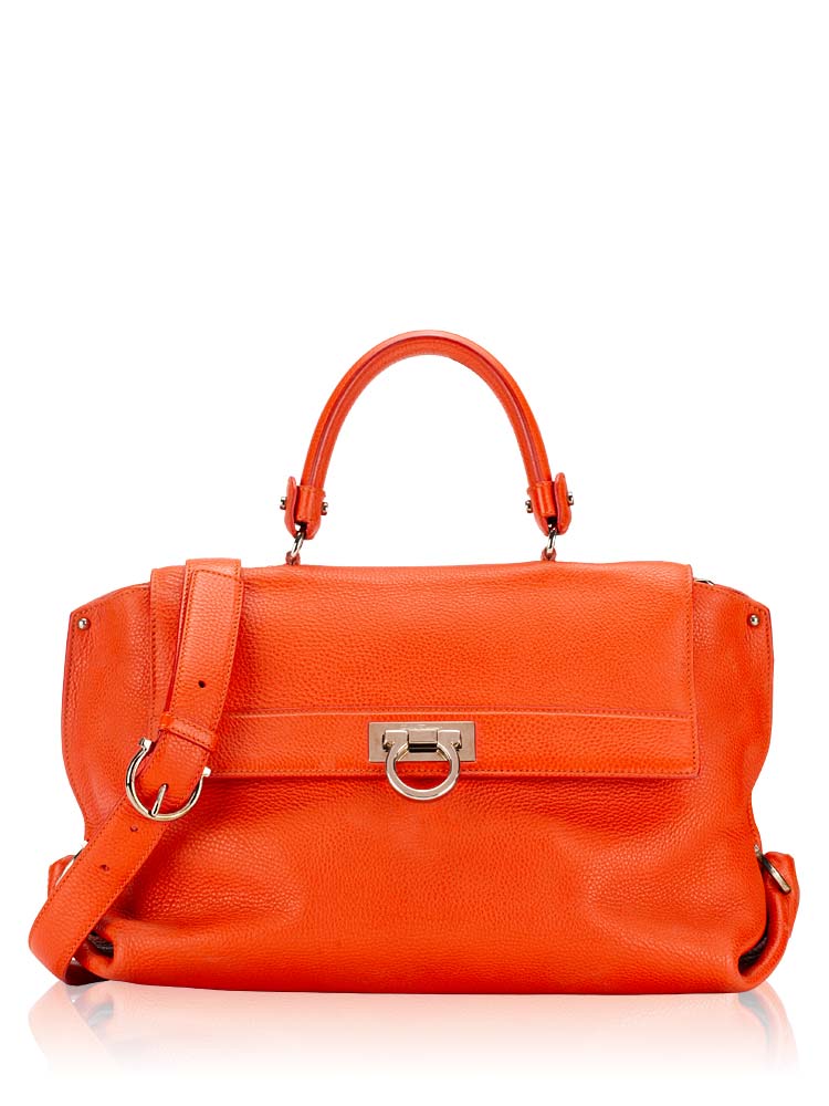 Calfskin Sofia Shoulder Bag Orange
