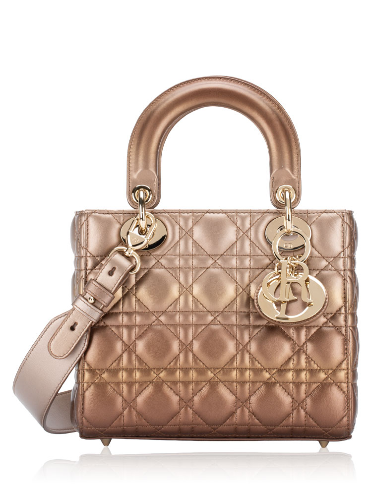 Metallic Cannage Gradient Small My ABCDior Lady Dior Rosegold