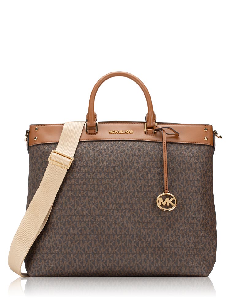 Jet Set Signature Large Pocket Tote Brown