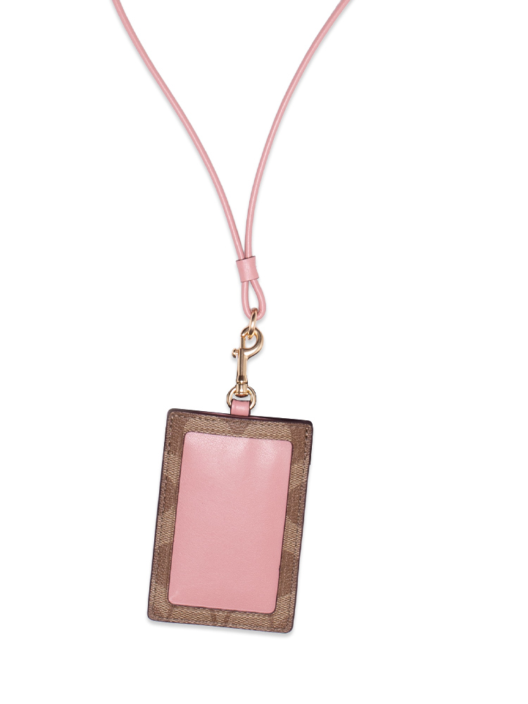 63274 Signature ID Lanyard Khaki Pink Petal