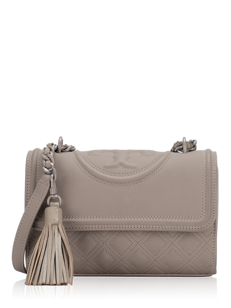 Fleming Matte Small Shoulder Bag Gray Heron