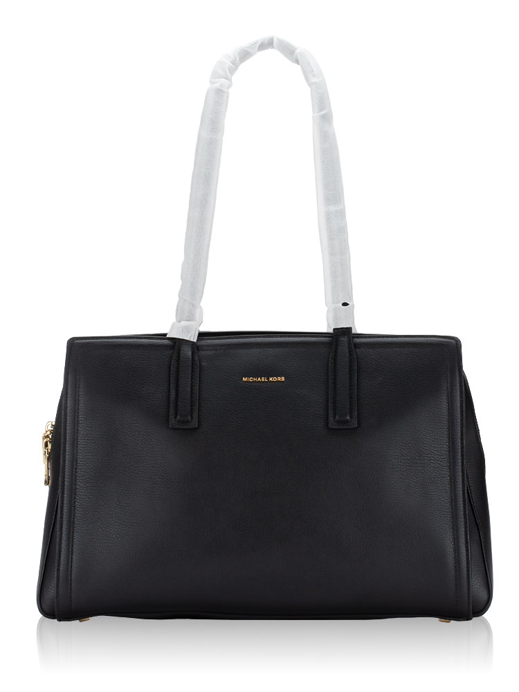 Laila Leather Medium Tote Black