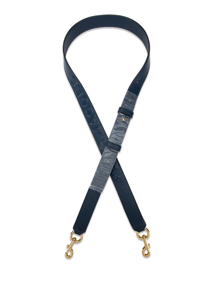 M0014586 Debossed Leather Strap Navy