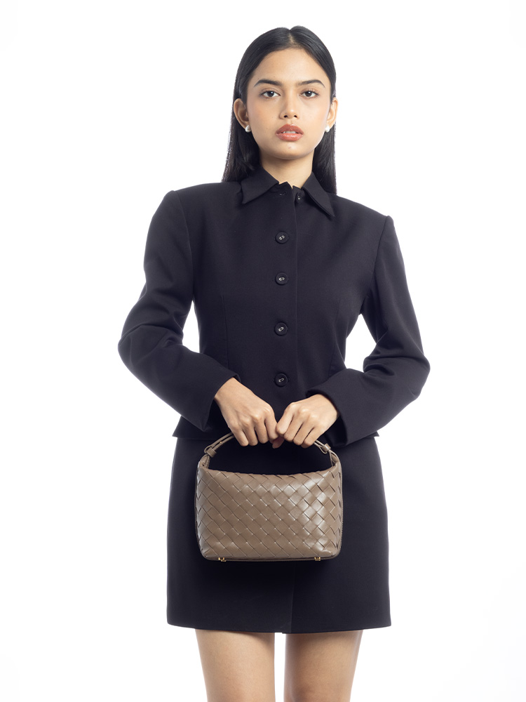 Calfskin Intrecciato Mini Wallace Pinecone
