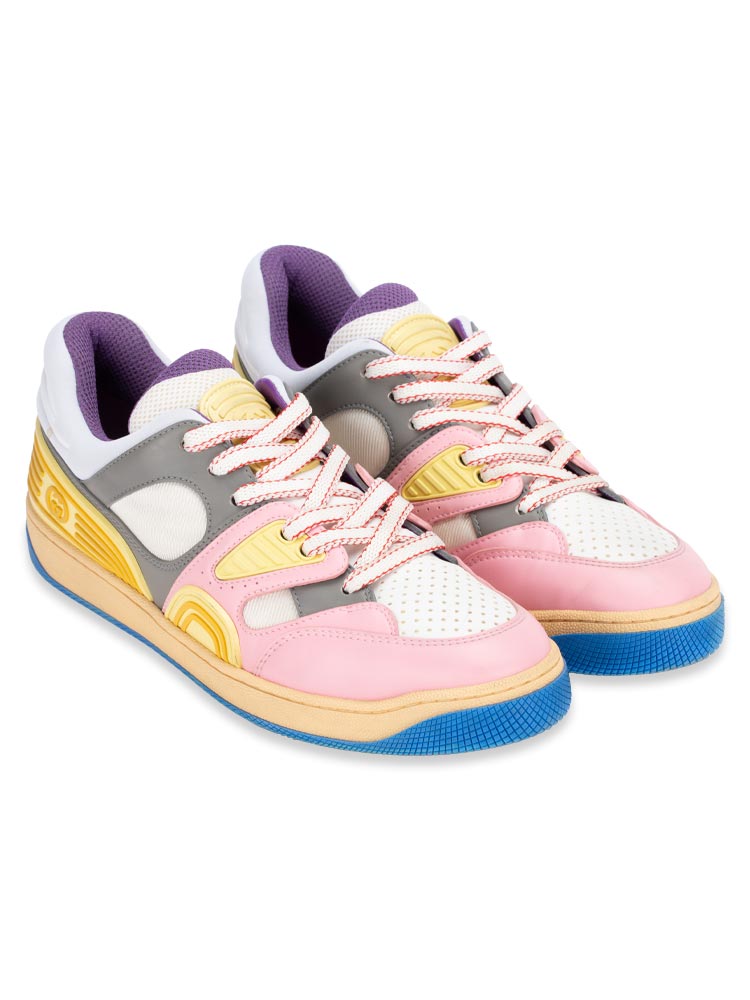 Demetra Basket Sneakers White Pink Sz 40