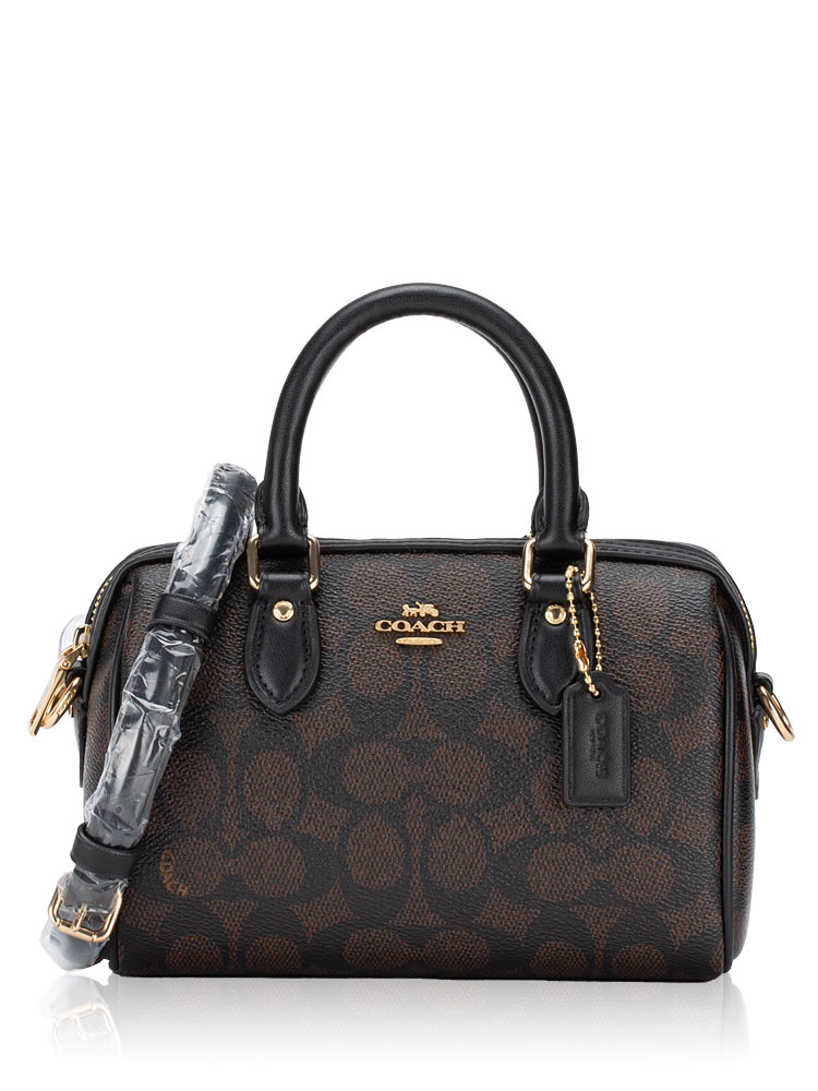 CW329 Signature Rowan Mini Crossbody Walnut Black