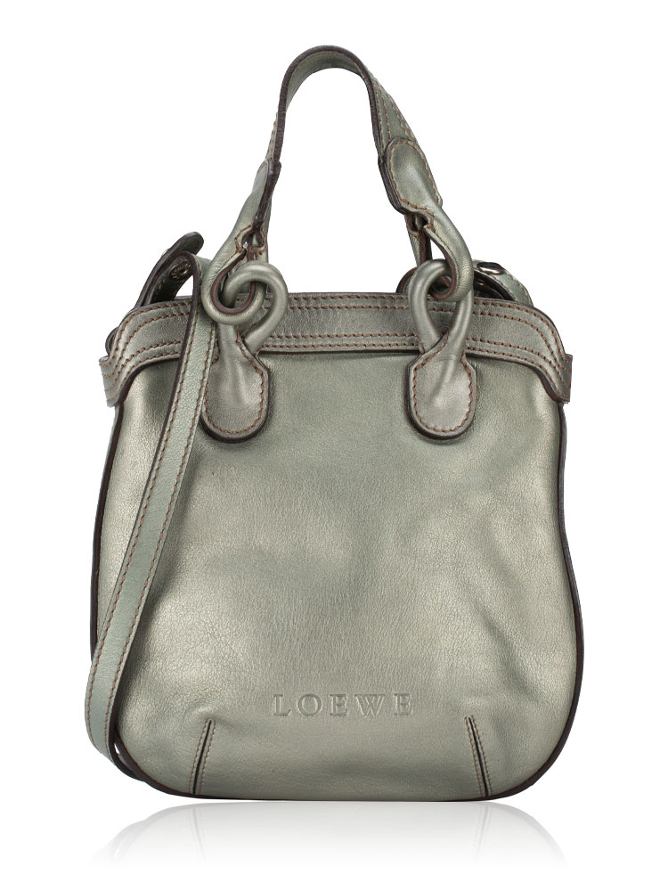 Metallic Calfskin Fiesta Mini Crossbody Grey