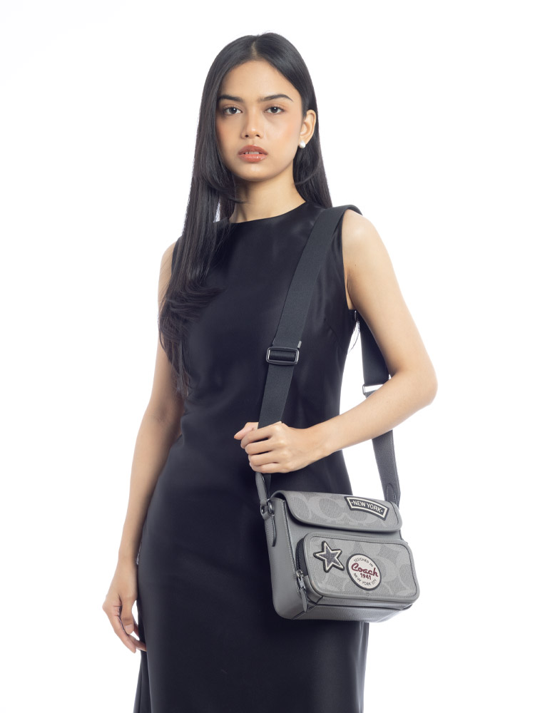 CCG29 Signature Sullivan Flap Crossbody Grey Multi