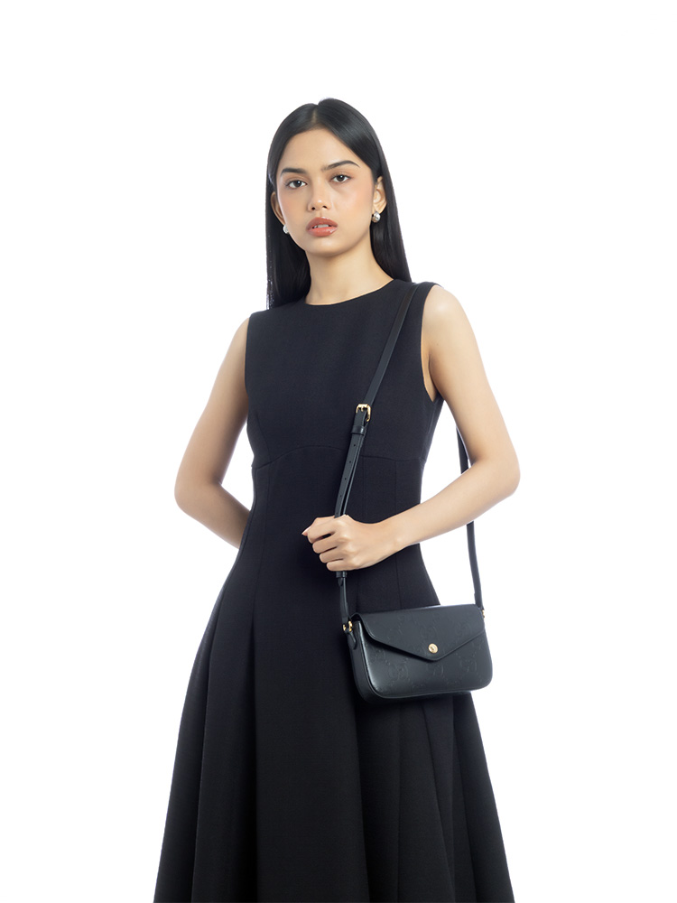 Gilbert Calfskin GG Super Mini Shoulder Bag Black