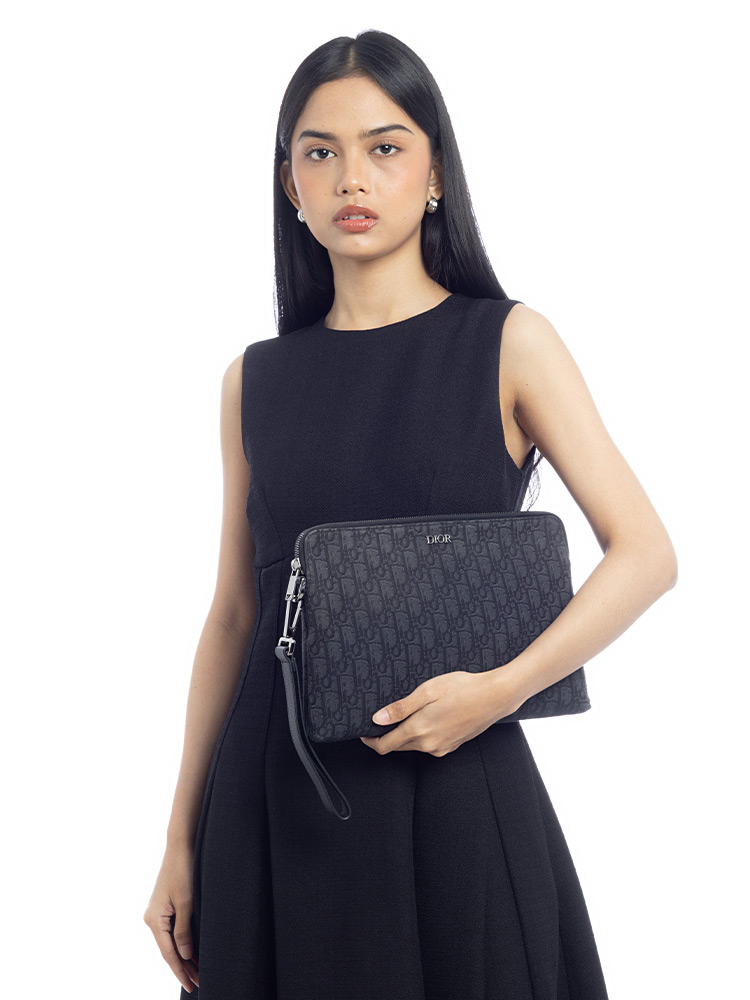 Oblique A4 Zip Pouch Black