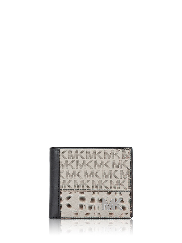 Men Monogram Cooper Billfold Wallet Pearl Grey Black