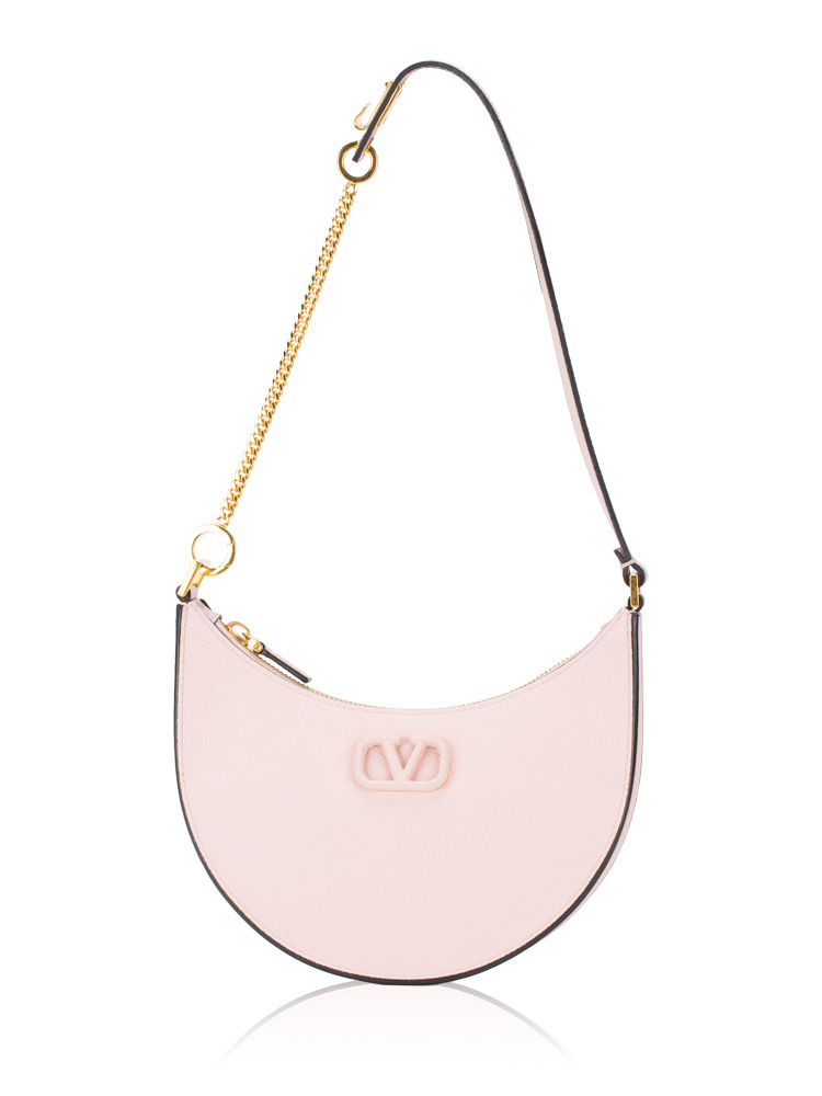 Calfskin Vlogo Mini Hobo Rose Quartz