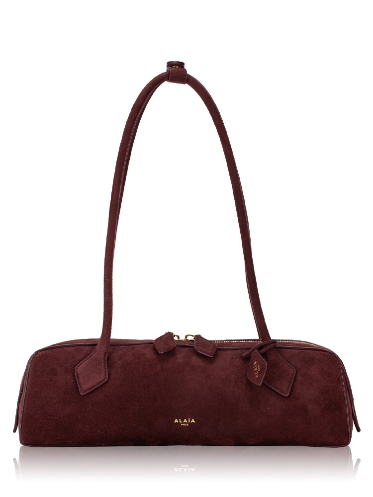 Suede Goatskin Le Teckel Medium Bag Rouge Grenat