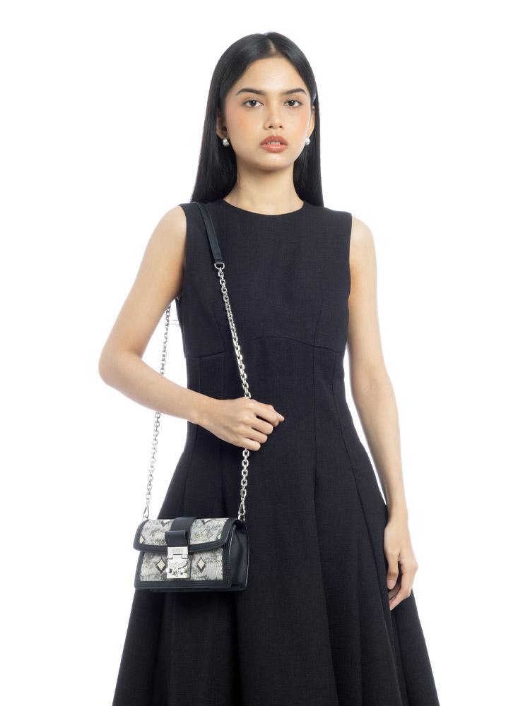 Vintage Jacquard Monogram Tracy Mini Crossbody Black