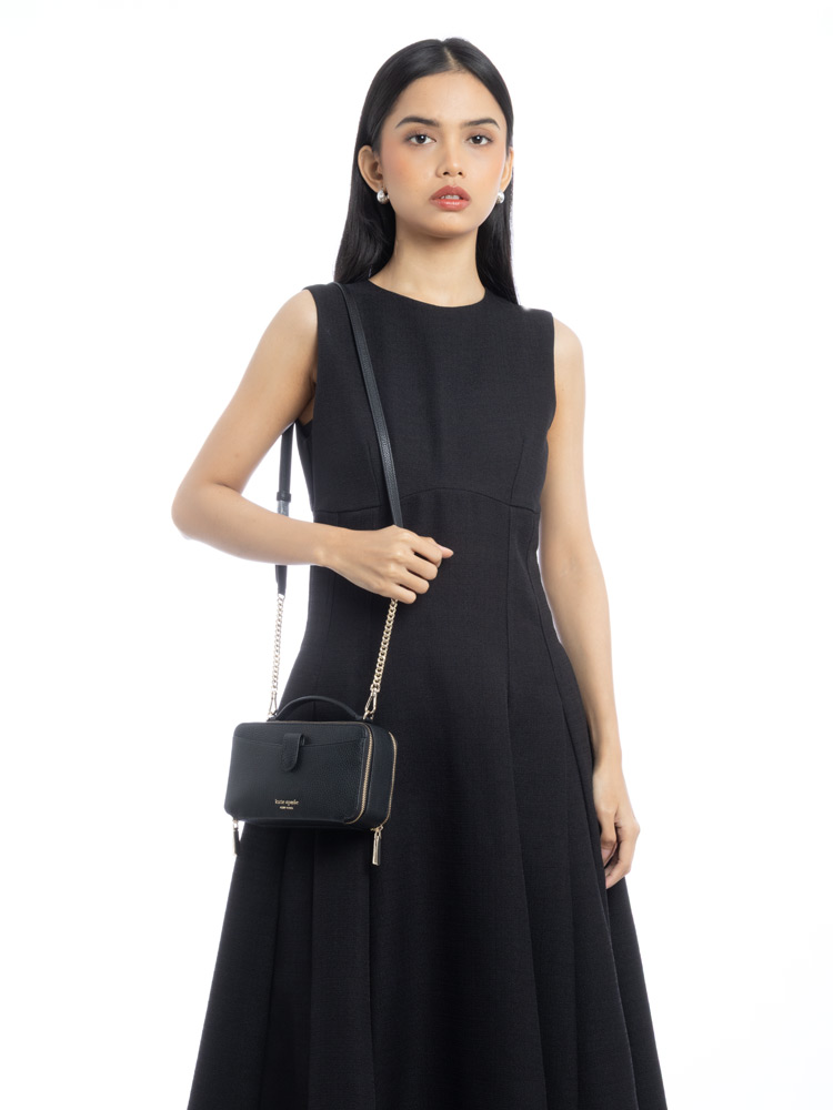 Hudson Double Zip Crossbody Black