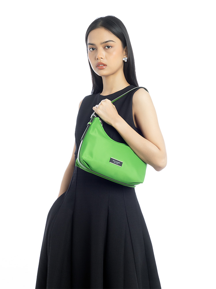 Sam Icon Nylon Small Shoulder Bag Green