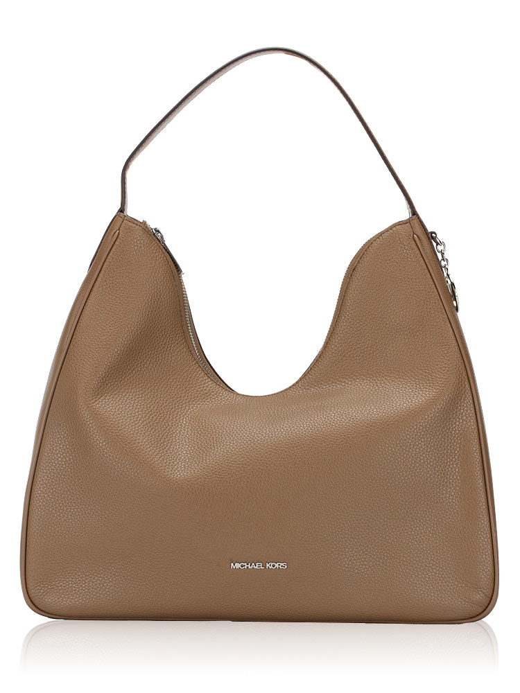 Nayla Pebbled Leather Medium Hobo Driftwood
