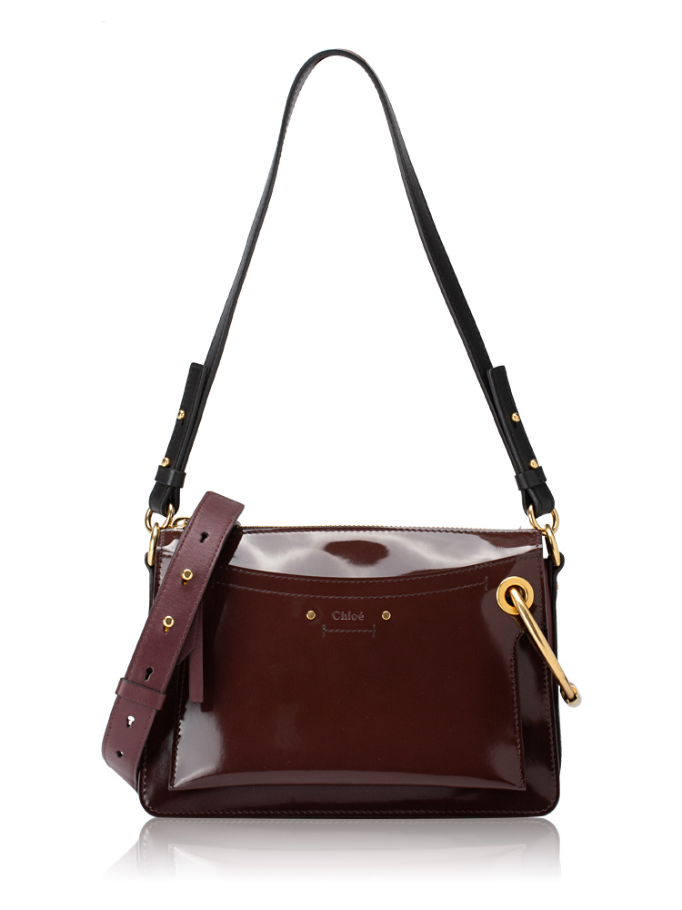 Patent Small Roy Bag Plum Burgundy