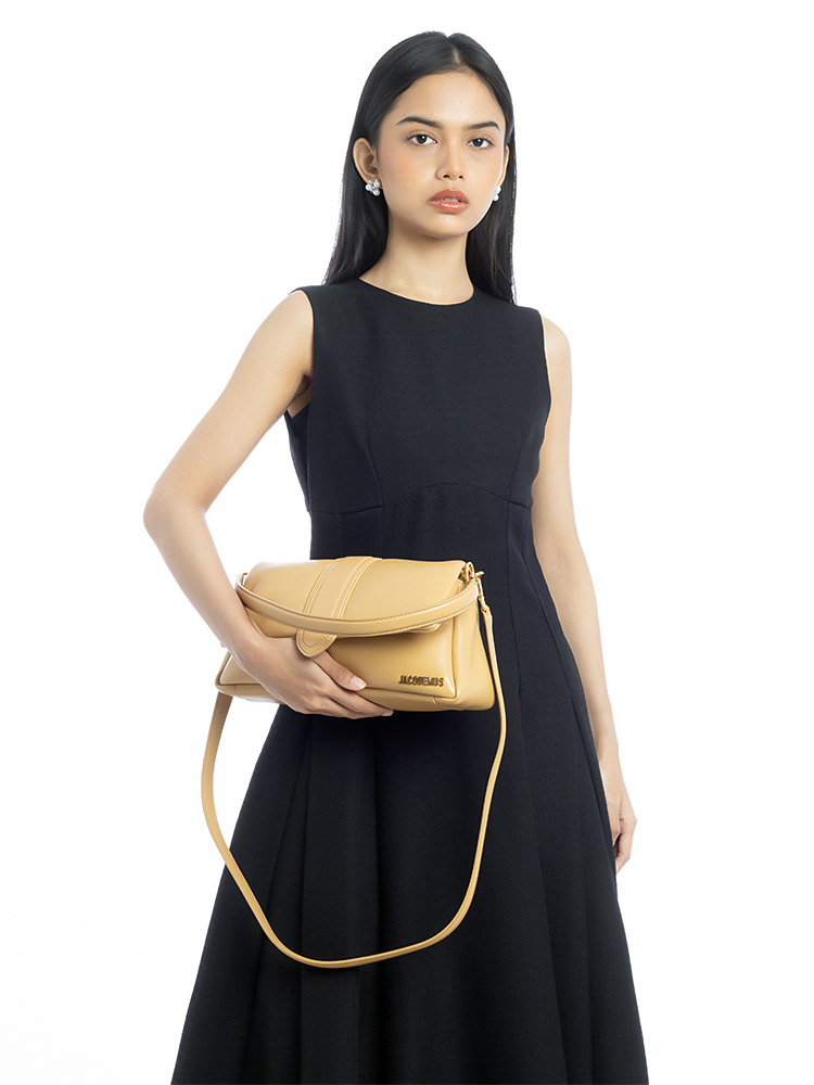 Lambskin Le Bambimou Padded Medium Flap Bag Camel