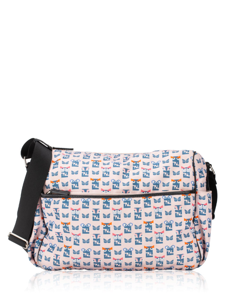 Nylon FF Monster Diaper Bag Pink Multicolor