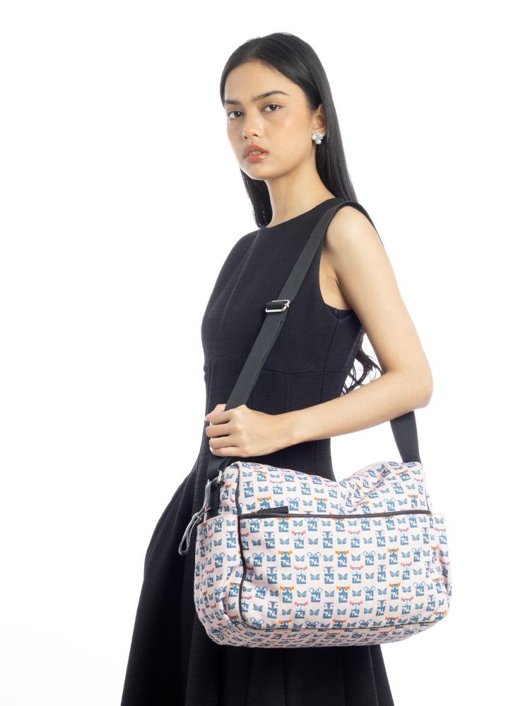 Nylon FF Monster Diaper Bag Pink Multicolor