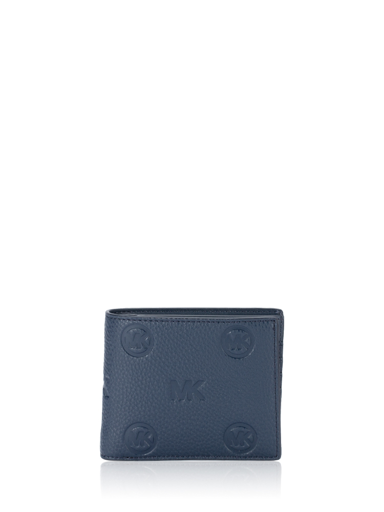 Men Signature Cooper Debossed Passcase Wallet Navy