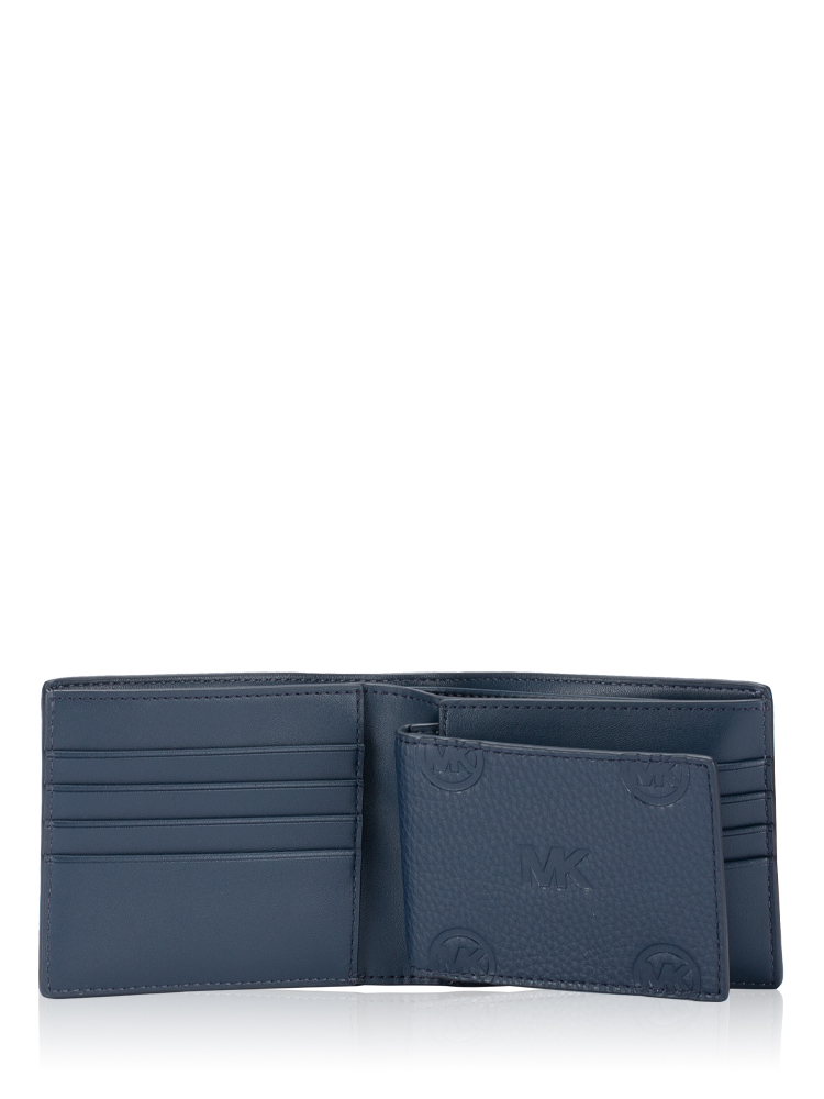 Men Signature Cooper Debossed Passcase Wallet Navy