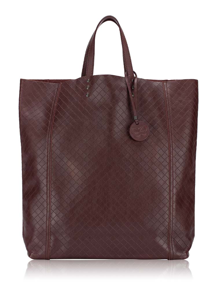 Nappa Intrecciato Mirage Tote Dark Brown
