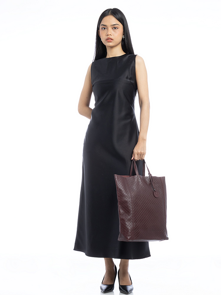 Nappa Intrecciato Mirage Tote Dark Brown