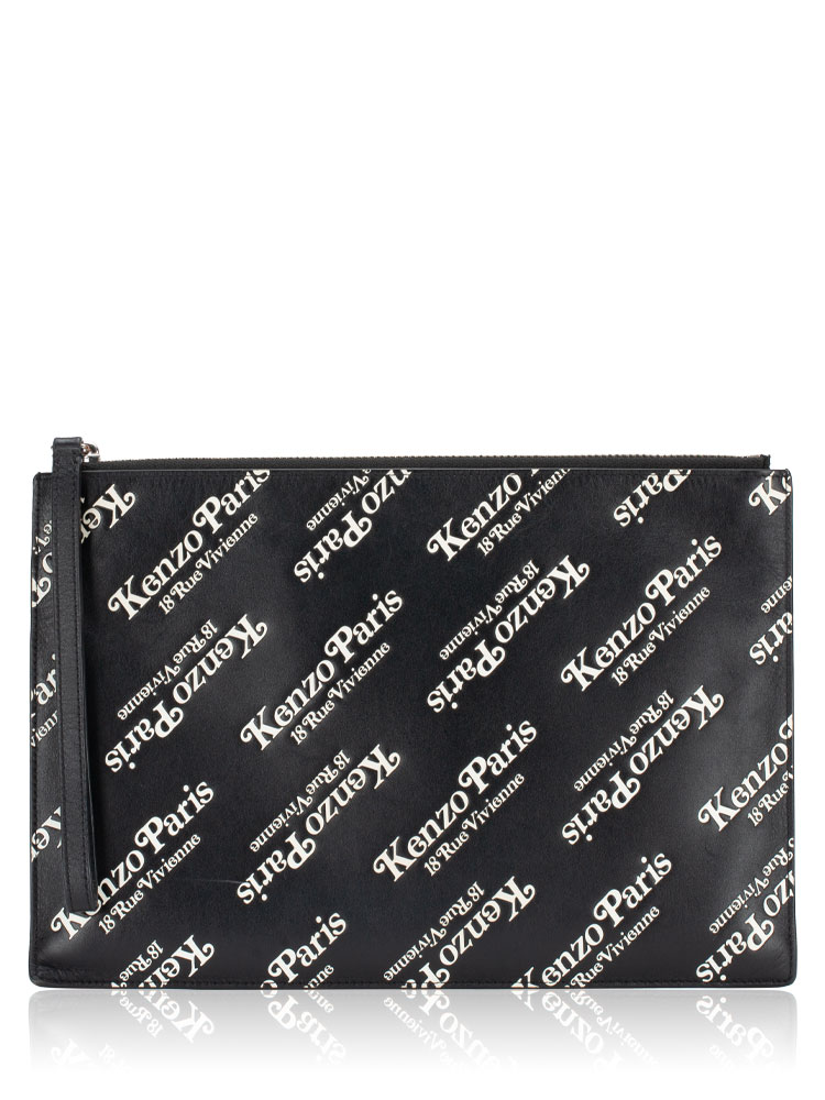Kenzogram Leather Pouch Black