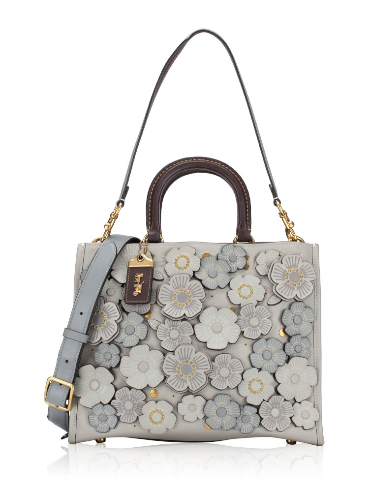 C8520 Colorblock Tea Rose Leather Rogue Bag Dove Grey Multi