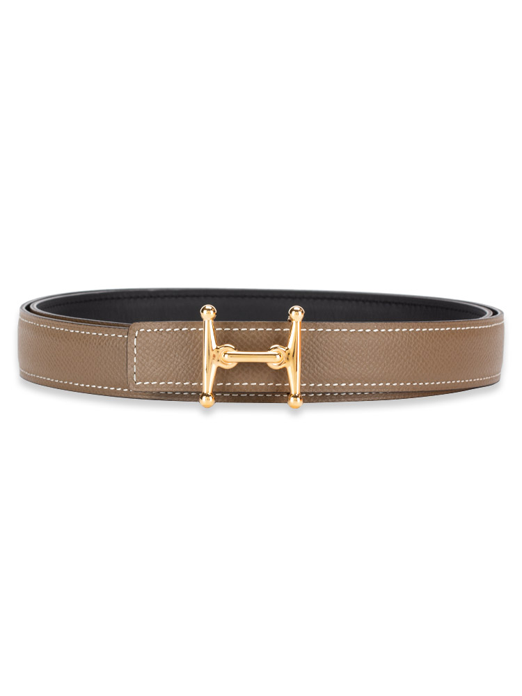 Swift Epsom Mors H 24mm Reversible Belt Noir Etoupe Sz 95