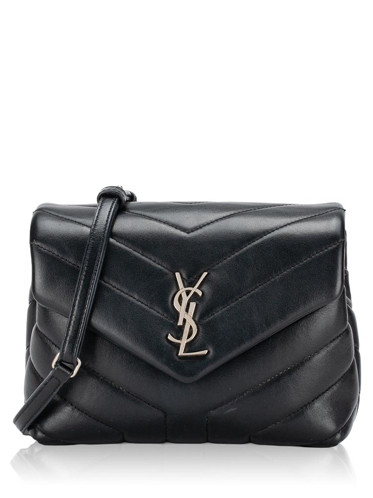 Calfskin Y Quilted Monogram Loulou Toy Crossbody Black