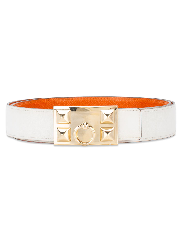 Swift Epsom Collier De Chien CDC 32mm Belt Blanc Feu Sz 95