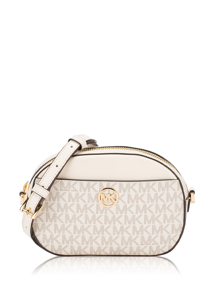 Jet Set Signature Glam Oval Small Crossbody Light Cream Multi