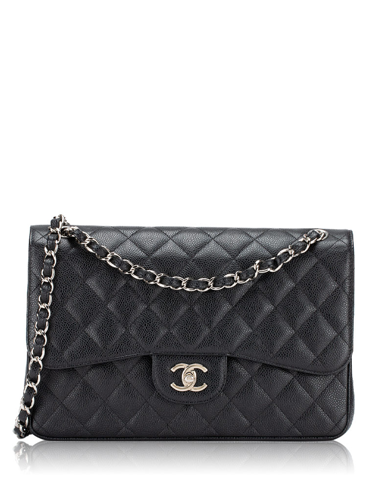 Caviar Classic Jumbo Double Flap Bag Black