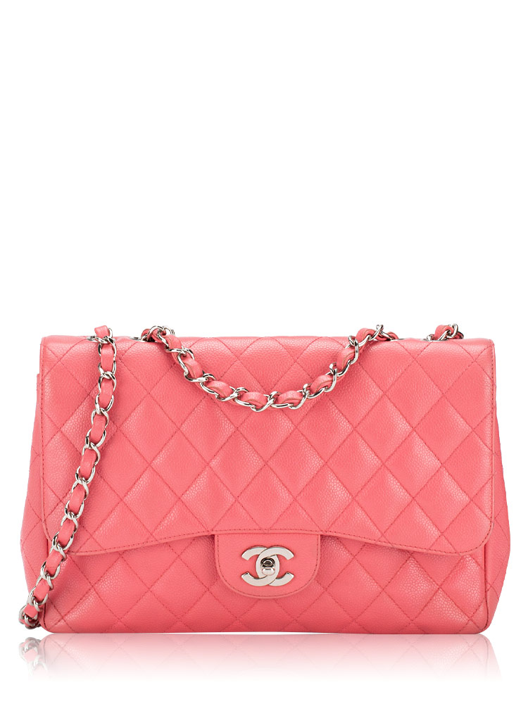 Caviar Classic Jumbo Single Flap Bag Coral Pink