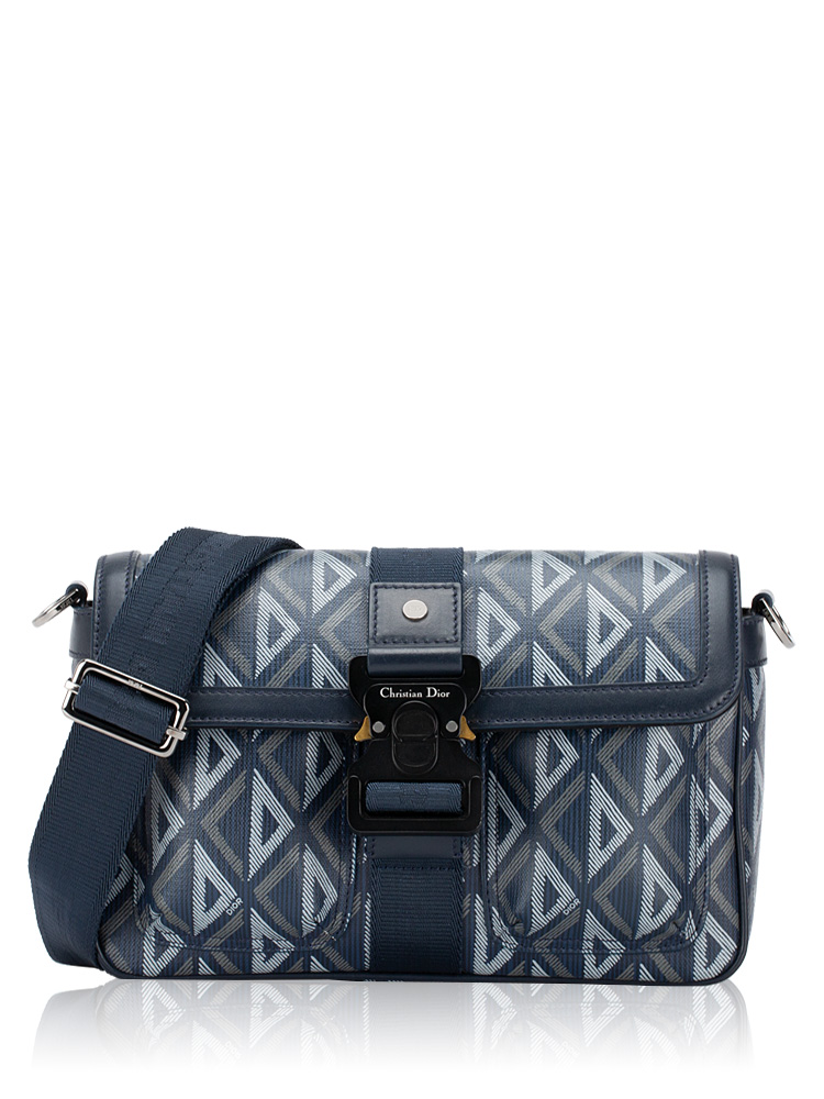 Coated Canvas CD Diamond Hit The Road Bag Blue