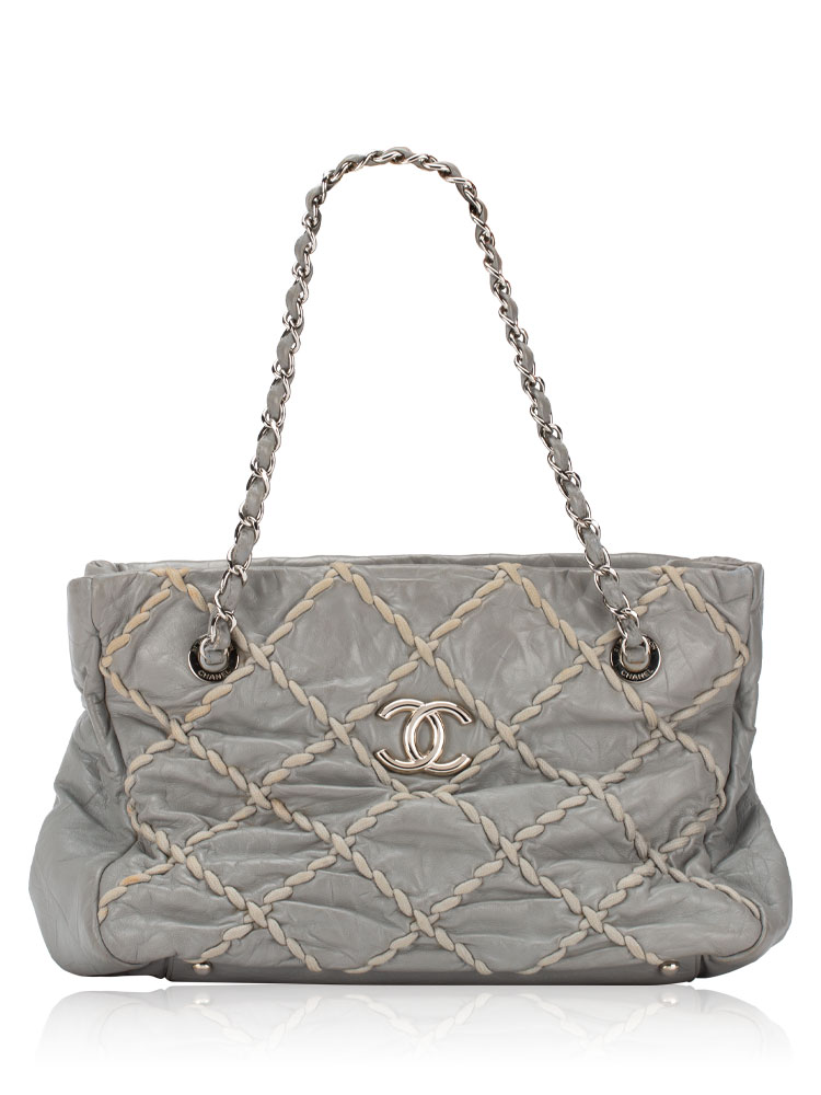 Calfskin Ultra Stitch Tote Grey