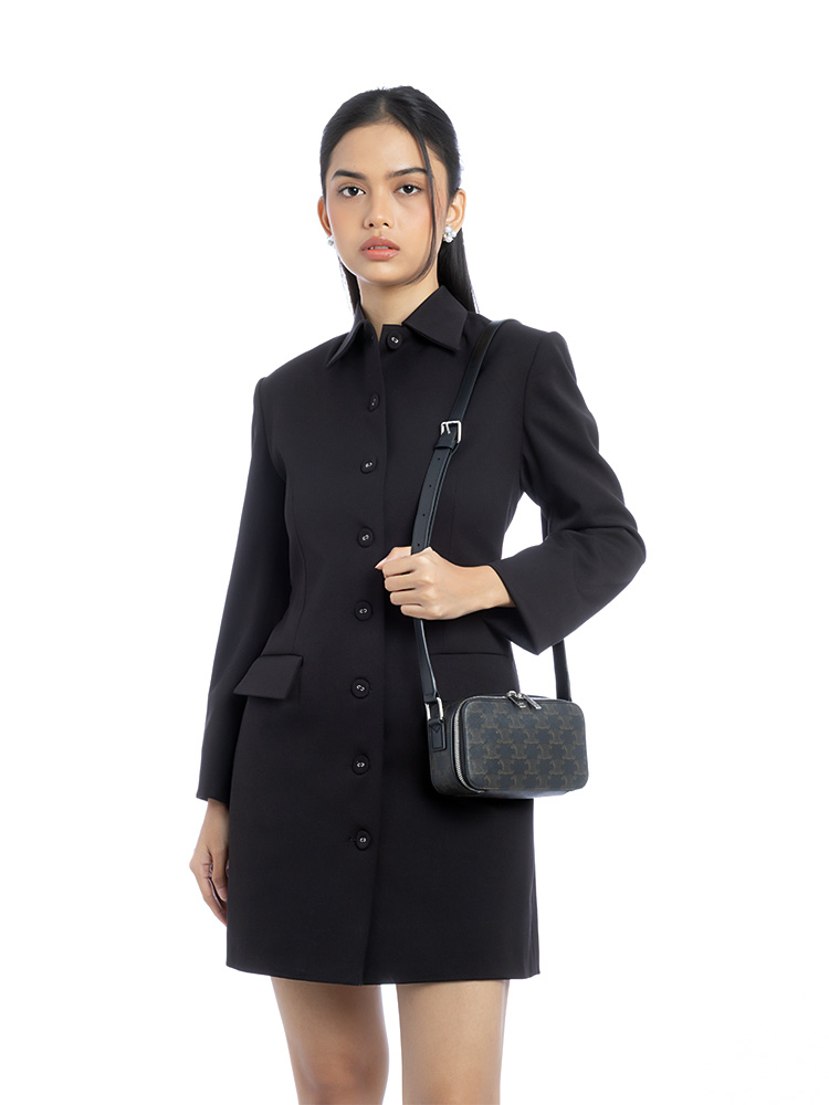 Canvas Triomphe Mini Messenger Black
