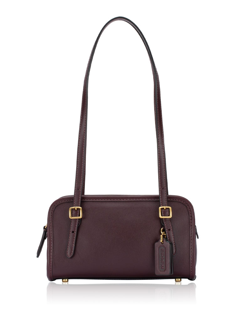 CAM45 Glovetanned Swing Zip 20 Shoulder Bag Black Currant