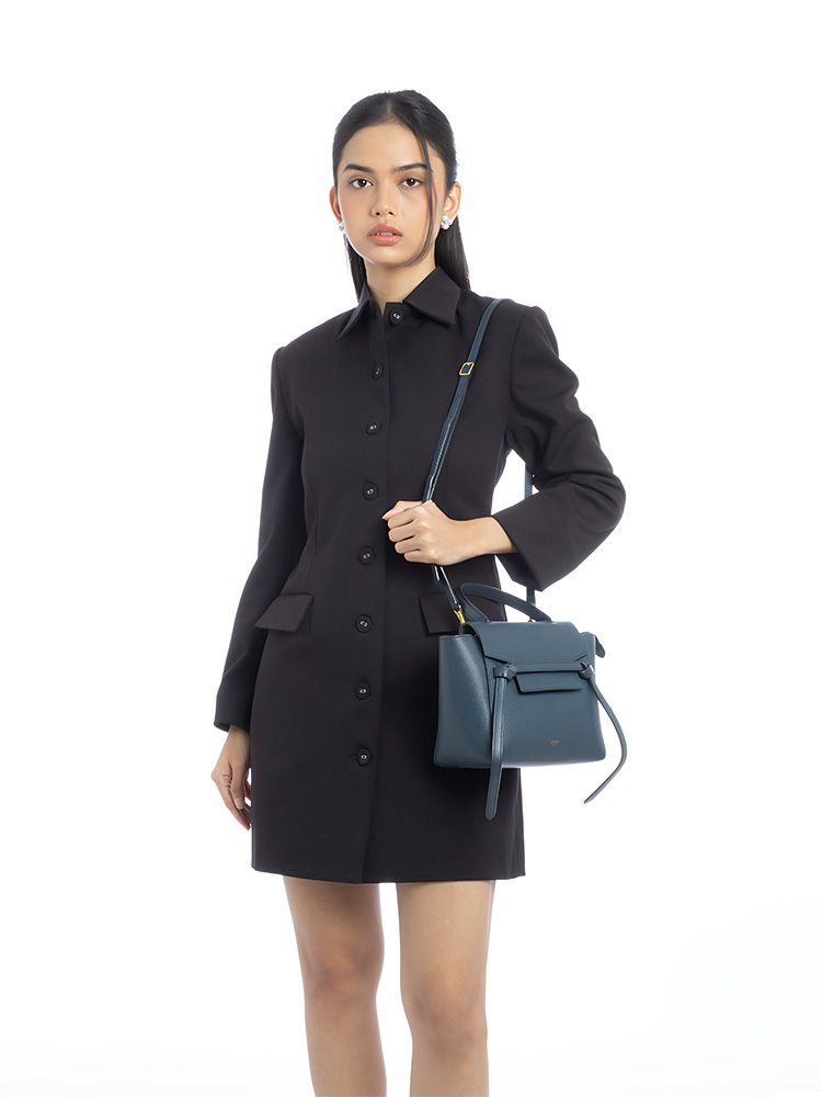 Grained Calfskin Nano Belt Bag Abbys Blue