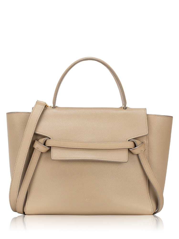 Grained Calfskin Micro Belt Bag Light Taupe